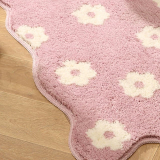 Wave Flower Absorbent Bath Mat 50x80 Door Entrance Mat Non-Slip