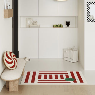 Striped pattern water-repellent entrance mat 50 x 80 cm wipeable mat
