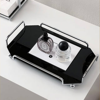 Silver frame acrylic trayin  for small items.