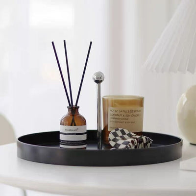 Silver Round Tray with Pole