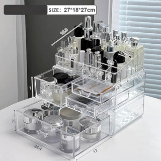 Clear Color Drawer Cosmetic Storage Box Large Capacity