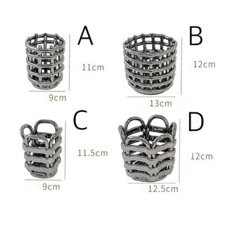 Silver Amiami Ceramic Brush Stand   Small Item Storage Candle Holder