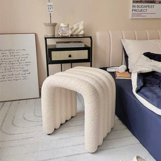 Boucle Arch-shaped Stool Dresser Chair Ottoman stool-006175