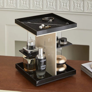 360 Degree Rotating Acrylic Square Cosmetic Storage Rack Makeup and Perfume Storage Tray