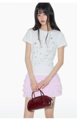 [OTR] rhinestone shoulder tee