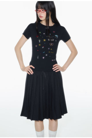 [OTR] rhinestone shoulder tee
