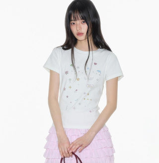 [OTR] rhinestone shoulder tee