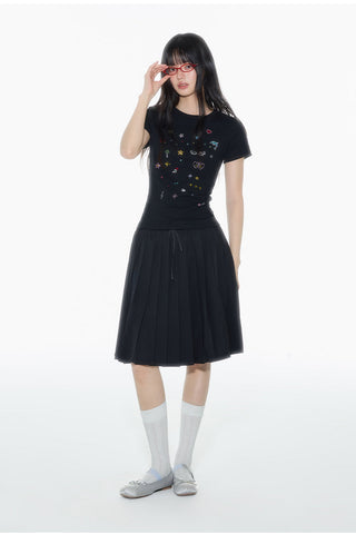 [OTR] rhinestone shoulder tee