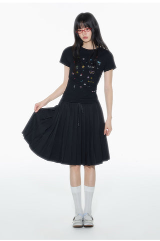 [OTR] rhinestone shoulder tee