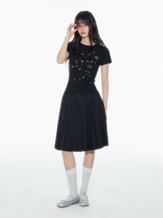 [OTR] rhinestone shoulder tee