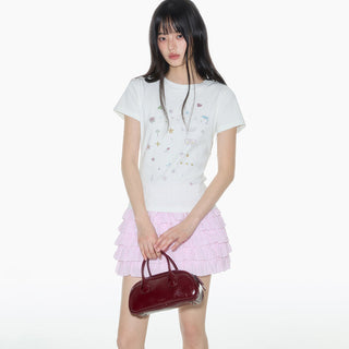 [OTR] rhinestone shoulder tee