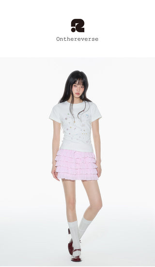 [OTR] rhinestone shoulder tee