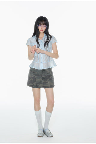 [OTR] camouflage A-line skirt