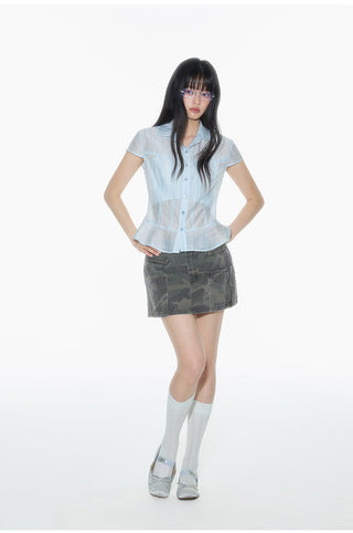 [OTR] camouflage A-line skirt