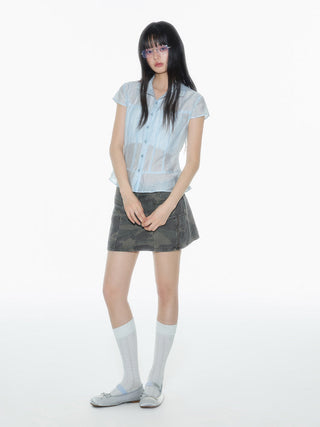 [OTR] camouflage A-line skirt