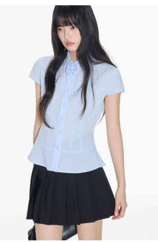 [OTR] striped ruffle shirt