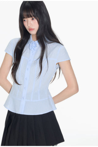 [OTR] striped ruffle shirt