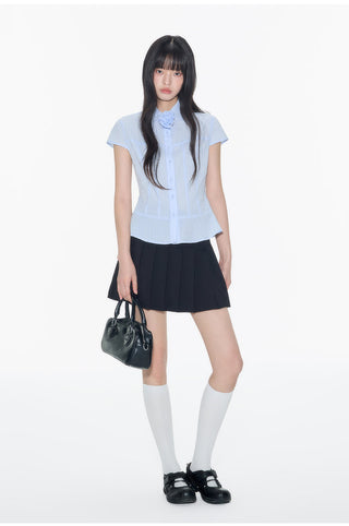 [OTR] striped ruffle shirt