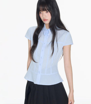 [OTR] striped ruffle shirt