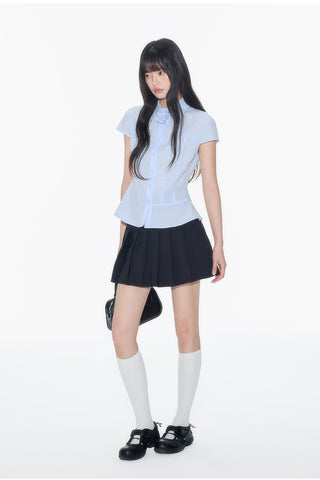 [OTR] striped ruffle shirt