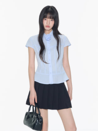 [OTR] striped ruffle shirt