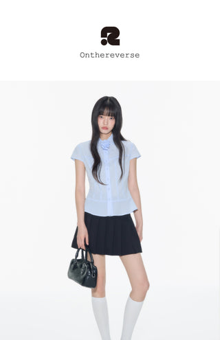 [OTR] striped ruffle shirt