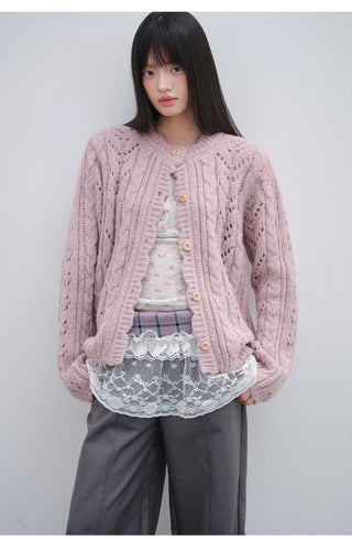 [OTR] pink knit cardigan