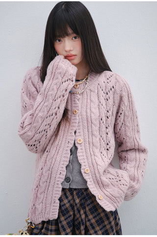 [OTR] pink knit cardigan
