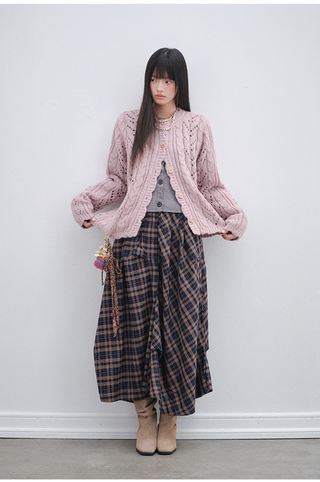 [OTR] pink knit cardigan