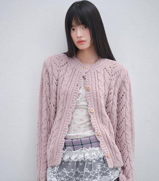 [OTR] pink knit cardigan