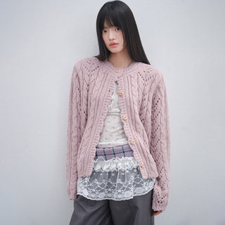 [OTR] pink knit cardigan
