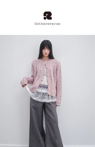 [OTR] pink knit cardigan