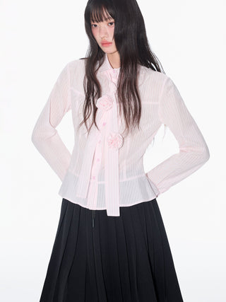 [OTR] bow striped shirt