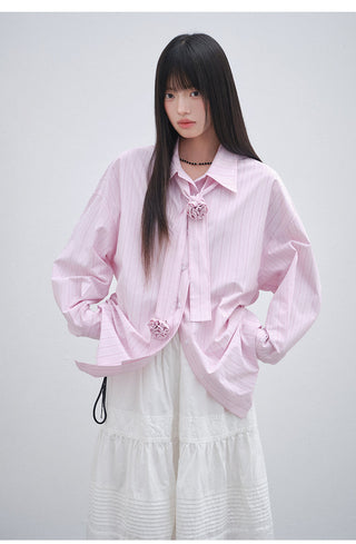[OTR] rose striped shirt