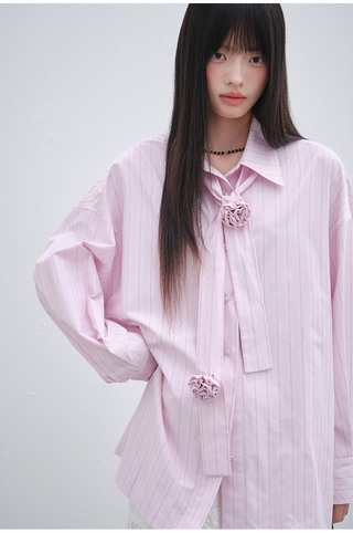 [OTR] rose striped shirt