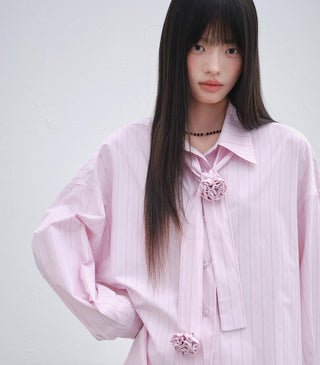 [OTR] rose striped shirt