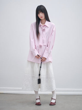 [OTR] rose striped shirt