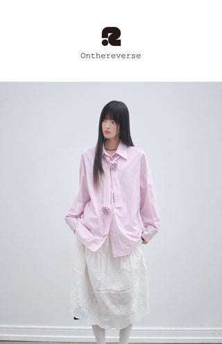 [OTR] rose striped shirt