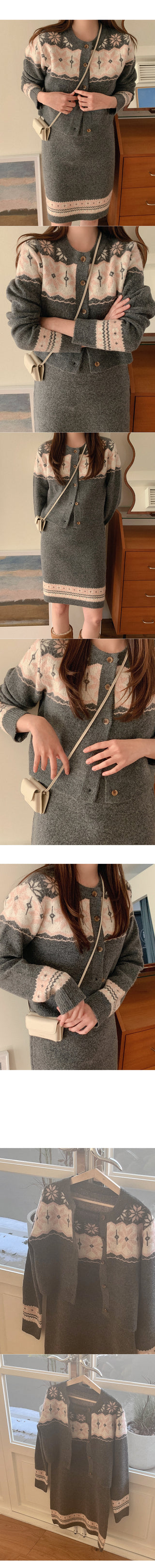 Winter version: Stylish cardigan with snowflake pattern