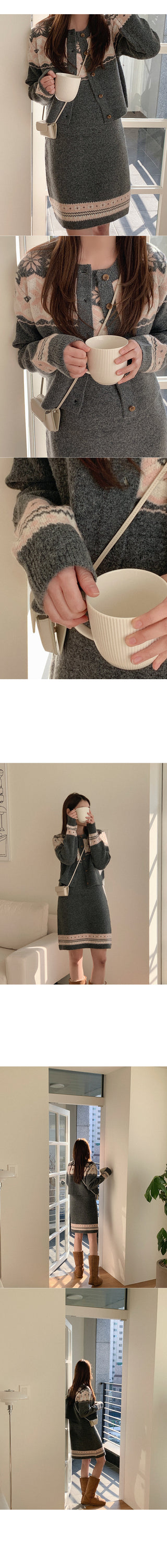 Winter version: Stylish cardigan with snowflake pattern
