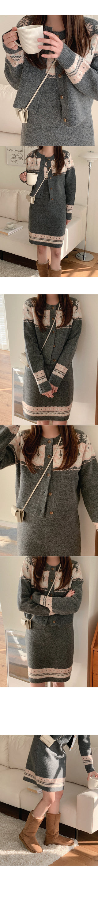 Winter version: Stylish cardigan with snowflake pattern
