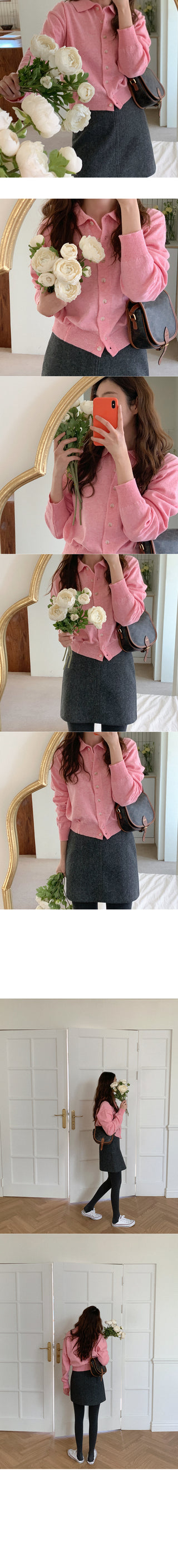 Wool-blend colored cardigan