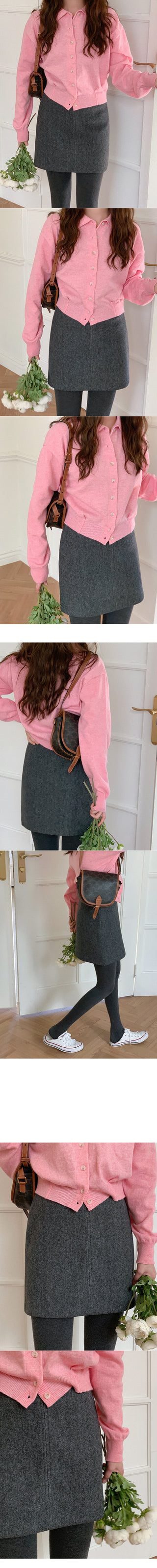 Wool-blend colored cardigan