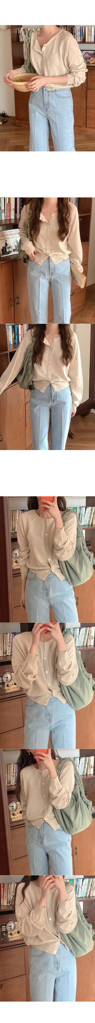 U-neck linen cardigan