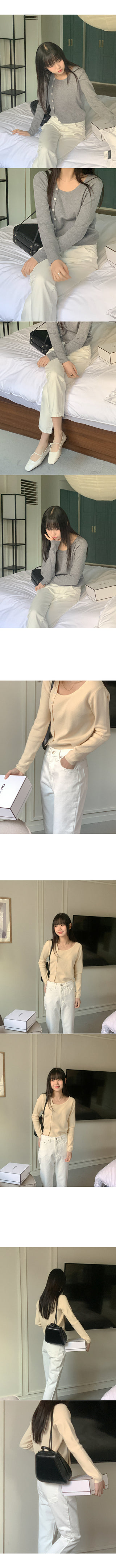 Asymmetrical Button Knit Cardigan