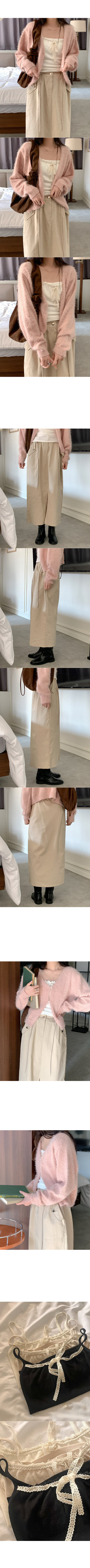Fluffy two-button cardigan