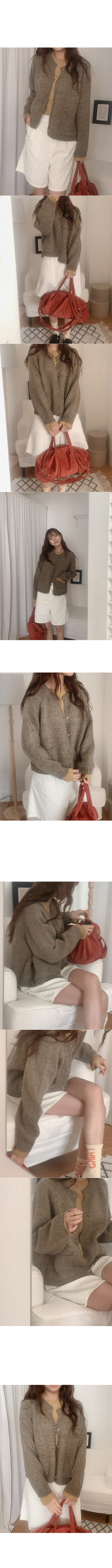 Wool Melange Knit Cardigan