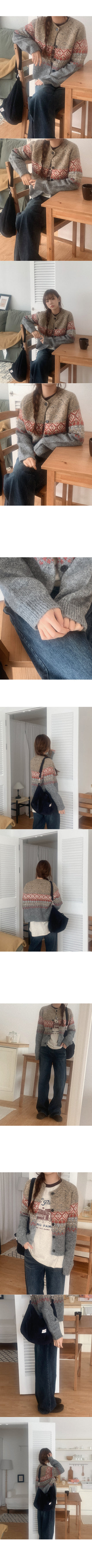 Wool Nordic Knit Cardigan