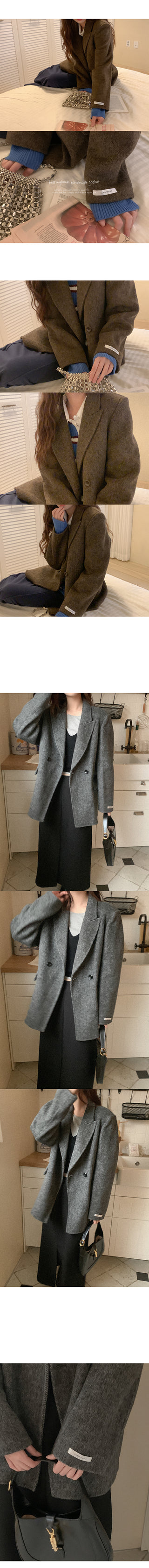 Wool herringbone handmade jacket