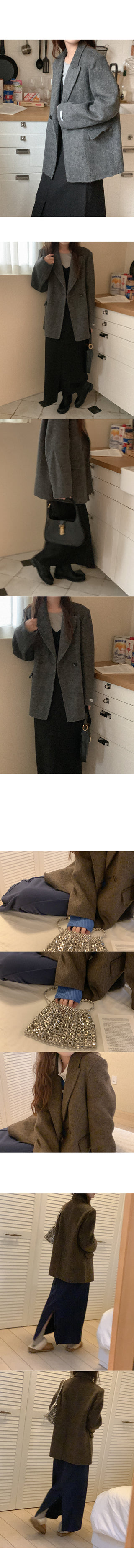 Wool herringbone handmade jacket